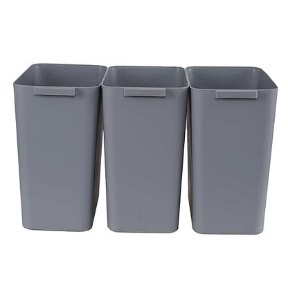 4.5 Gallon Small Plastic Waste Basket, Office Garbage Cans, 3 Packs, Gray