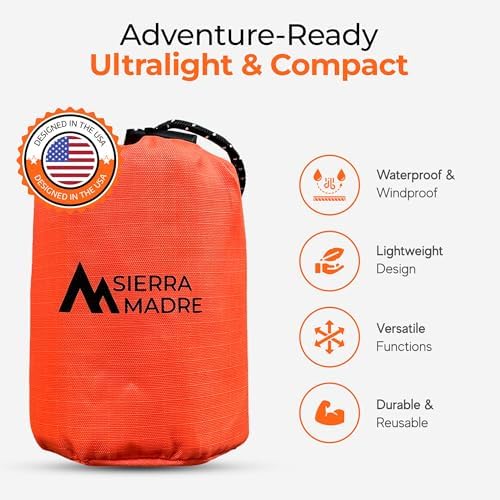 Sierra Madre Emergency Sleeping Bag, Waterproof Thermal Bivy Sack
