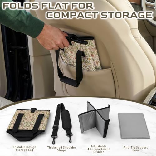 Vintage Floral Print Portable Softside Cooler Bag,Leakproof Lining