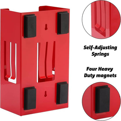 AIRTOON 2PCS Magnetic Glove Dispenser, Disposable Gloves Box Holder, Glove Holder for Wall Mount, Magnetic Glove Box Holder, Red and Black
