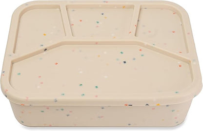 Ullabelle Leak Proof Bento Box Food-Grade Silicone Bento, BPA, Phthalate, Lead, & PVC Free - Bento Lunch Box for Daycare, Kids, & Adults - Leak Resistant Sets With Lids Snack Box Container (Beige 4)