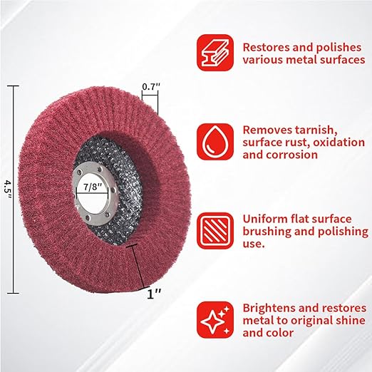 10Pcs 320 & 600 Grit Scour Flap Disc 4 1/2 Inch Angle Grinder Attachment for Metal & Wood Scouring Pad Polishing Sanding Disc Paint Rust Remover Wheel