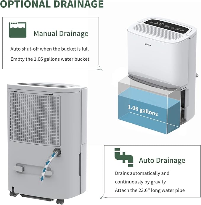 150 Pint Energy Star Dehumidifier with Pump and WIFI for Large Room/Basement (7,000 Sq.Ft) - Auto Drain Hose, Continuous Drainage, Auto Defrost - Quiet for Bedroom, Bathroom, Home & Commercial Use
