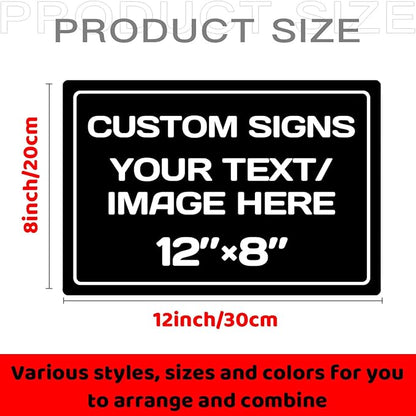 Personalized Aluminum Weatherproof Metal Sign - Multiple Sizes, Custom Text and Picture - Hazard, Garden, Custom Door Sign