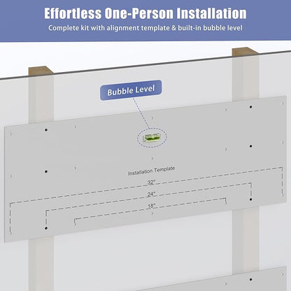 4-Pack 2x3ft Garage Shelving Wall Mounted, 2' x 3' Heavy Duty Garage Storage Shelves with Hooks, 800LB Capacity