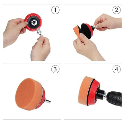 Car Foam Polishing Buffing Kit, Polishing Buffing Pads, Wool Pads, Polishing & Buffing Wheels,for Headlights & Body Foam Wax & Buffer Kits (44)
