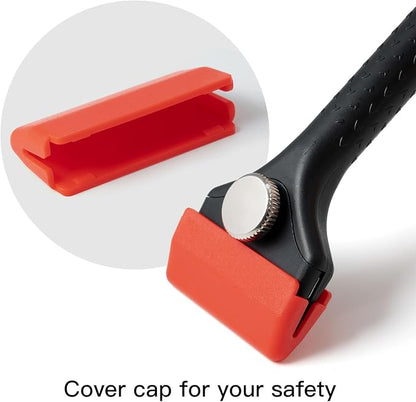 NEWISHTOOL Long Handle Scraper Tool Kit includes 2 Pcs Razor Blade Scraper and 20 PCS 1.5 inch Metal Razor Blades, Long Reach Sturdy Scraper Tool for Glue Residue Label Sticker Removal Oven Cleaning
