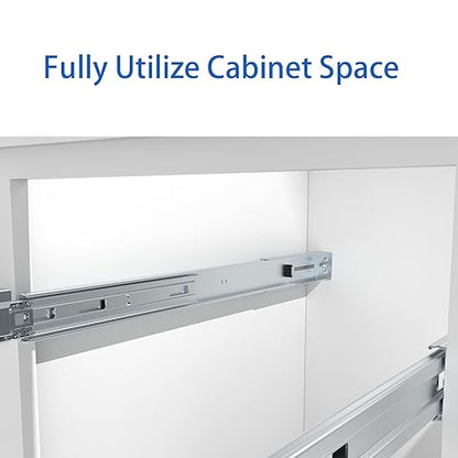 Double Pull Out Under Cabinet Trash Can 35 Qt Garbage Bin for 15" x 1.5" Face Frame, Grey -Only for 18" W*24" D Cabinet