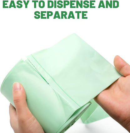 8-10 Gallon Flap Tie Compostable Trash Bags, 60 Count, Compost Bags Kitchen Trash Bags, Sturdy Biodegradable Garbage Bags Food Scrap Waste Bags, ASTM D6400, US BPI Certified