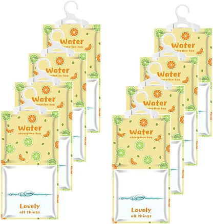 AOPANDA Moisture Absorbers Packets, 8 Pack - Eliminates Musty Odors for Fresher, Cleaner Air, Humidity Packs, Dessicant Packets, Hanging Closet Dehumidifier Bags（orange）