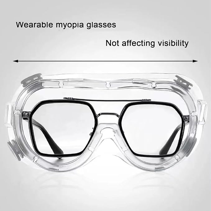 Safety Goggles 6 Pack - Anti-Fog Protective Safety Glasses - Clear Lens Adjustable Soft Lightweight Protection Eyewear