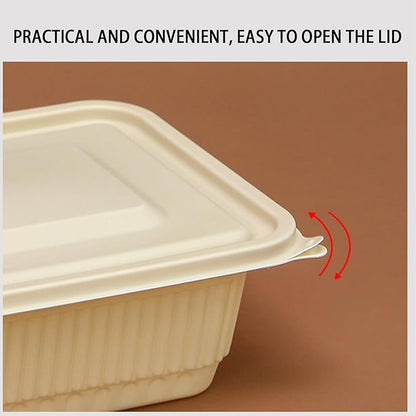 30 Pack of 3-Compartment Disposable Meal Prep Container, 36 Ounce Pre Meal Container, Food Storage Bento Box. Reusable Takeaway Container, Stackable, Microwave Refrigerator Safe.