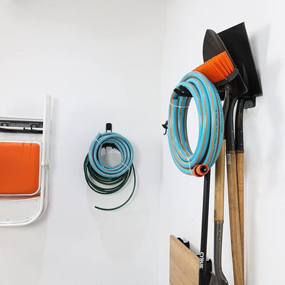 Wallmaster Wall Mount Garage Hooks, 2Pcs Heavy Duty Long Utility Storage Hooks for Hanging Tire, Chair, Ladder, Garden Tools, Strollers and More