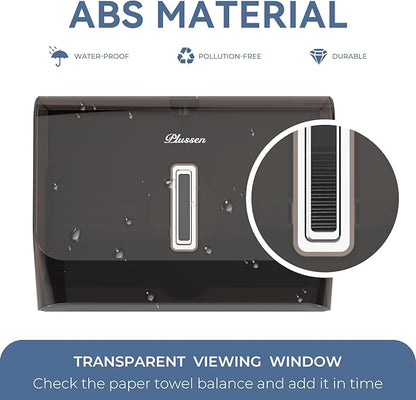 Paper Towel Dispenser Adhesive Wall Mounted,200+ Multifold Trifold c-Fold Hand Paper Towel Dispenser for Bathroom 10.8" L x 3.5" W x 8" H