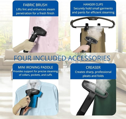 SALAV® Professional Garment Steamer for Clothes with Foot Pedal Control, Stainless Steel Steam Plate, Retractable Power Cord, 1.8L Water Tank for 1hour Steam Time, Wheels for Easy Movement, Gold