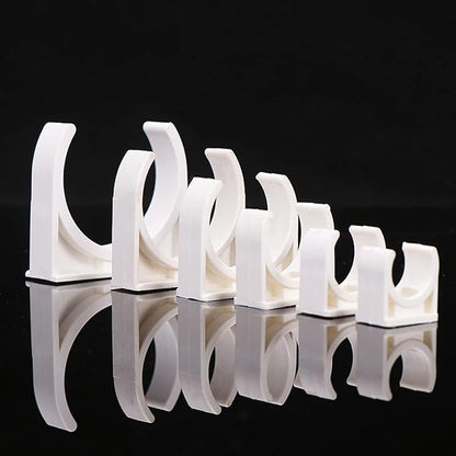 BVO 100 Pcs U-Shaped PVC Water 25mm Pipe Clamps, White, Suitable for 25mm/1inch Pipes, High Strength, Long Service Life