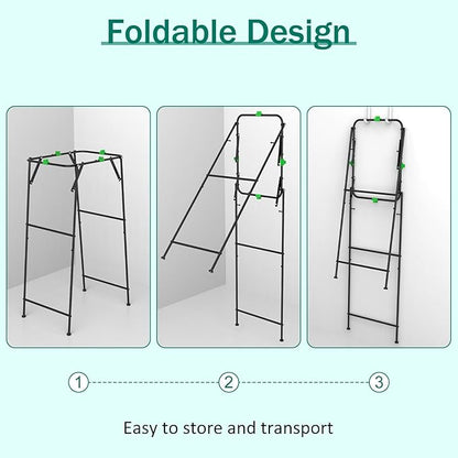 Foldable Trash Bag Holder Stand, Garden Garbage Bag Holder Frame Holds 30-55 Gallon Bags, Portable Leaf Bag Stand for Outdoor Yard Camping Garden Lawn Party Supplies