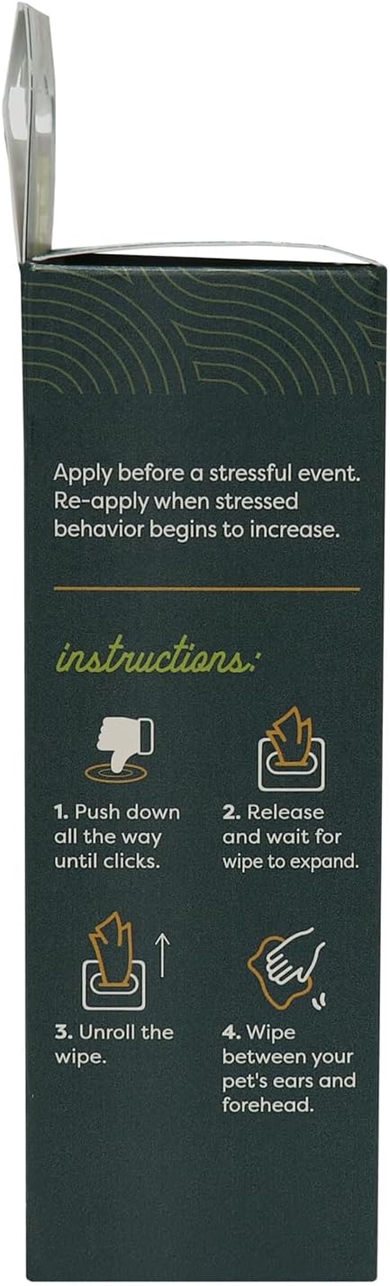 ALZOO Calming Wipes with Pheromones for Cats and Dogs, On The Go Wipes Helps Reduce Stressful Behavior, 0.15 Ounce