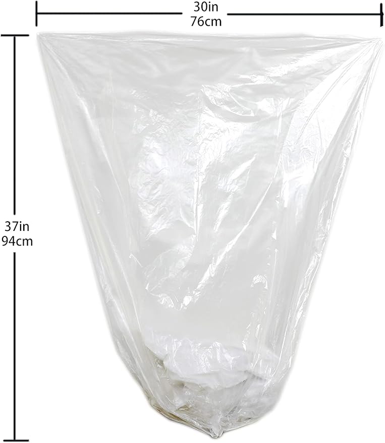 TYPLASTICS 20-30 Gallon Clear Trash Can Liners - 30" x 37" - High Density Garbage Bags - Case of 500 - Multipurpose for Office, Outdoor, Recycling, Industrial and Commercial