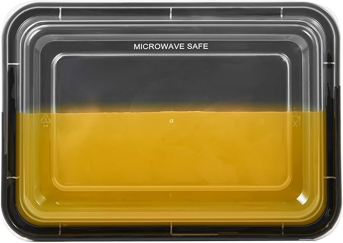 FULING 150 Pack Meal Prep Plastic Food Storage Containers With Lids 28 oz 1 Compartment Black Rectangular Reusable To Go Lunch Prepping Boxes BPA-Free Microwavable Freezer Dishwasher Safe Stackable