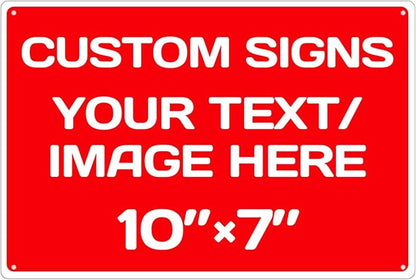 Personalized Aluminum Metal Signs - Weatherproof, Custom Text & Picture, Multiple Sizes, Hazard, Garden, Custom Door, Business Signs