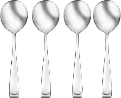 Oneida Moda Fine Flatware Soup, Set Of 4 Spoon, STAINLESS