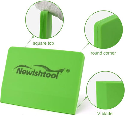 NEWISHTOOL Soft Silicone Squeegee, Small V-Blade Scraper for Window Film Application & Water Removal, 2 PCS PPF Squeegee for Car Paint Protective Film Installation
