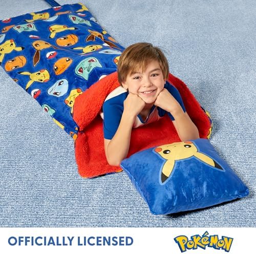 Silk Touch Sherpa Slumber Bag for Boys and Girls, Sleeping Bag with Zipper, Sleepover Set, 27 x 56 inches