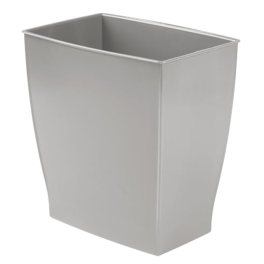 iDesign Small Bathroom Trash Can, Ideal for Primary and Guest Bathroom or Office, Gray, Made in USA
