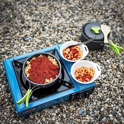 MalloMe Camping Cookware 18pc Mess Kit w/Backpacking Stove – Camping Cooking Set for Backpacking Gear - Camping Pots and Pans Set w/Camping Pot Pan Stove Utensils Camp Kitchen Equipment Accessories