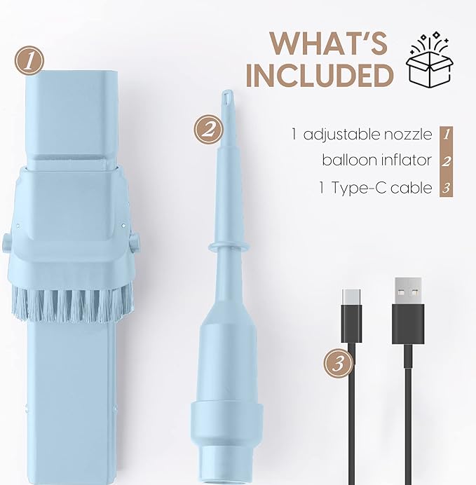STARUMENT Portable Hand Vacuum Cleaner Handheld Cordless Cleaner for Dust, Pet Hair Dirt Home, Car Interior Lightweight, Easy to Use, Compact Design Battery Rechargeable with USB-C Cable (Blue)