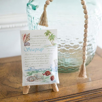 Willowbrook | Fresh Scents Scented Sachet Packet | Seaspray | Air Freshener Bags for Drawers, Closets, Cars | 6 Pack | Long Lasting Home Fragrance