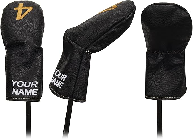 10pcs /Set Black Hybrid Iron Head Covers Protector with Large Gold No.