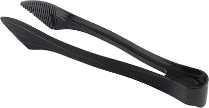 PARTY BARGAINS 8.5 Inches Plastic Serving Tongs, 6 Pack, Premium Quality & Heavy-Duty Black Plastic Tongs for BBQ, Salads, Grilling, Buffets, & Kitchen