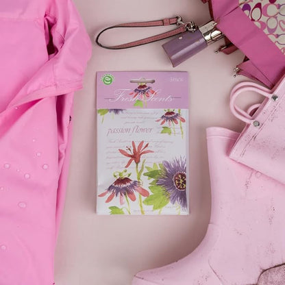WILLOWBROOK | Fresh Scents Scented Sachet Packet | Passion Flower | Air Freshener Bags for Drawers, Closets, Cars | 6 Pack | Long Lasting Home Fragrance