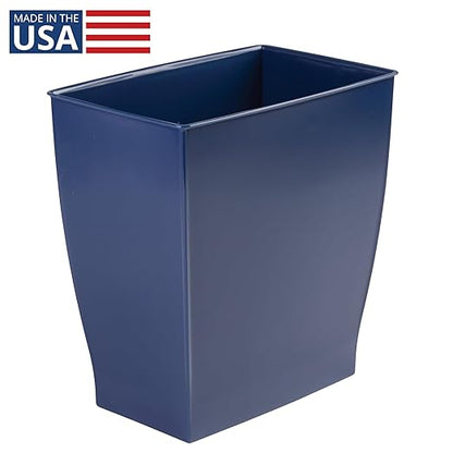 iDesign Small Bathroom Trash Can, Ideal for Primary and Guest Bathroom or Office, Blue, Made in USA