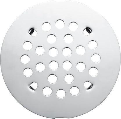rrajj 4-1/4 (4.25) Inch(108mm) Round Snap-in Shower Floor Drain Cover Replacement Cover (Chrome)