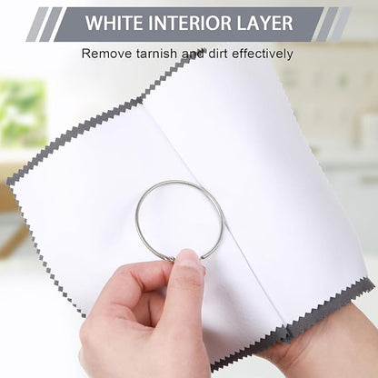 Breling 20 Pcs Silver Jewelry Polishing Cloths 6 x 8 inches Jewelry Cleaning Cloth Sterling Polish Cloths for Jewelry