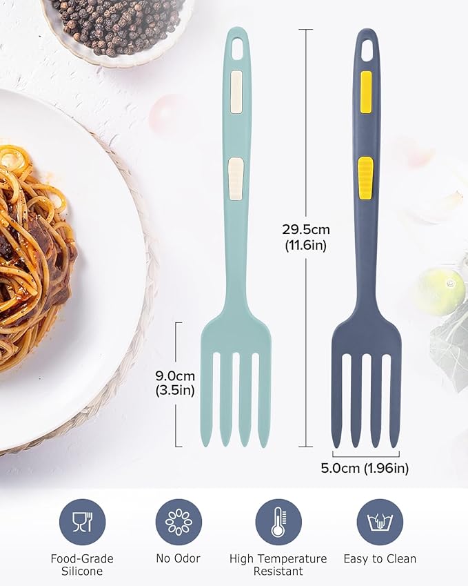 Silicone Flexible Long Handler, 11.6 Inch Heat Resistant Cooking Tool, Non Stick Mixer for Ingredients, Food Mash, Egg Whisk (GT)