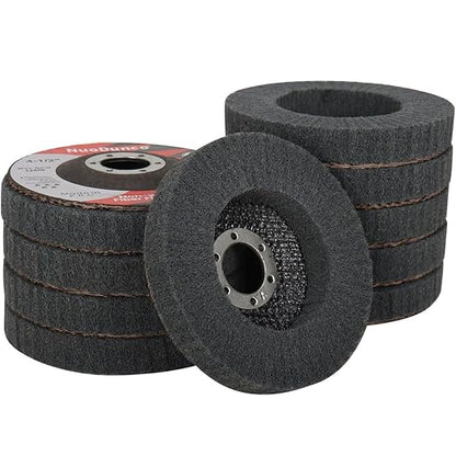 10Pcs 600 Grit Scour Flap Disc 4 1/2 Inch Angle Grinder Attachment Stainless Steel Aluminum Polishing Wheel Scouring Pad Wire Brush Sanding Disc
