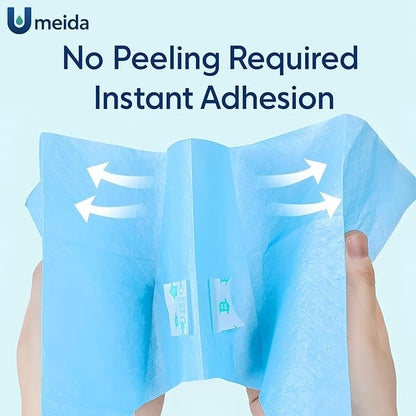 50 Count Disposable Toilet Seat Covers with Secure Adhesive Tabs for a Non-Slip Fit - XL Extra Large, Waterproof, Individually Wrapped for Travel, Kids, Adults, and Public Restrooms