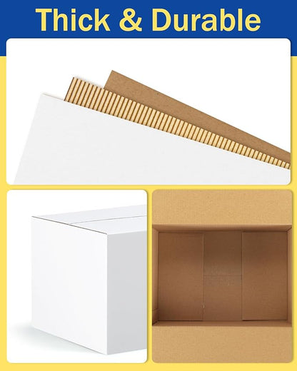 Assorted-Sizes-Shipping-Boxes-45-Pack: 4x4x4 & 5x5x5 & 6x6x6 Small-Shipping-Boxes-Mailers, White Corrugated-Cardboard-Boxes-for-Packing-Small-Business Mailing