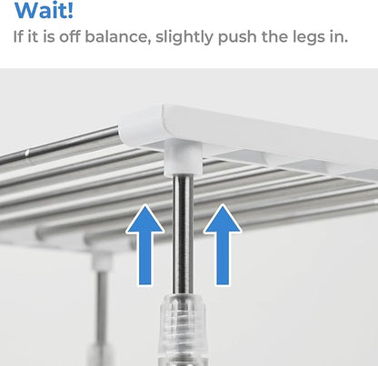 carrotez Expandable Cabinet Organizer, Set of 1 Width & Height-Adjustable Kitchen Cabinet Organizer Shelf, Stackable Kitchen Counter Shelf, 11.8~19.6 x 7.8 x 5.9~9" White
