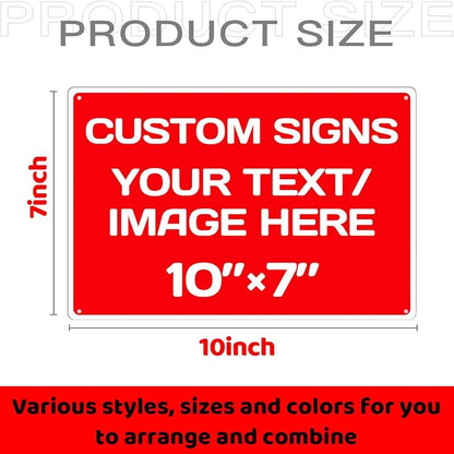 Personalized Aluminum Metal Signs - Weatherproof, Custom Text & Picture, Multiple Sizes, Hazard, Garden, Custom Door, Business Signs