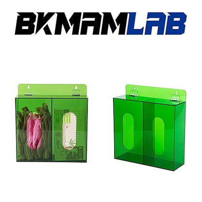 Wall Mounted Glove Dispenser, Hairnet Shoe Cover Dispenser，Acrylic Glove Box Holder, Green (for 2 Boxes)