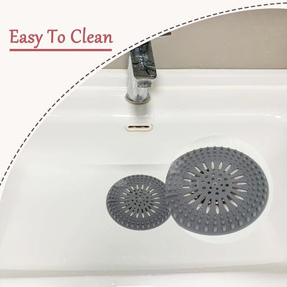 Bathroom Sink Drain Strainers, Hair Catcher Shower Drain Covers Protector - Flexible TPR Material, Multi-Color for Tub Shower Sink, 6 Pack