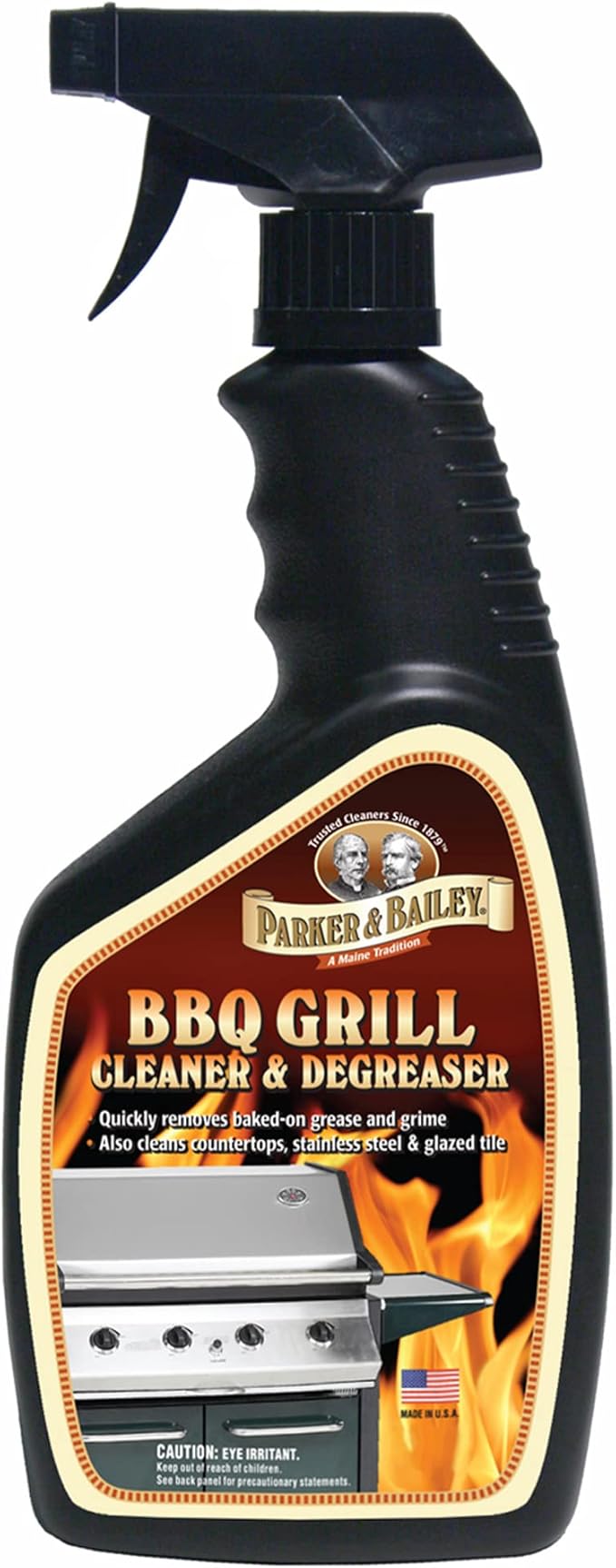 Parker & Bailey Grill Cleaner and Degreaser - BBQ Grill Cleaner Degreaser Cleaner Heavy Duty Countertop Cleaner Stainless Steel Cleaner Glazed Tile Cleaner Cleaning Supplies for Grease and Grime
