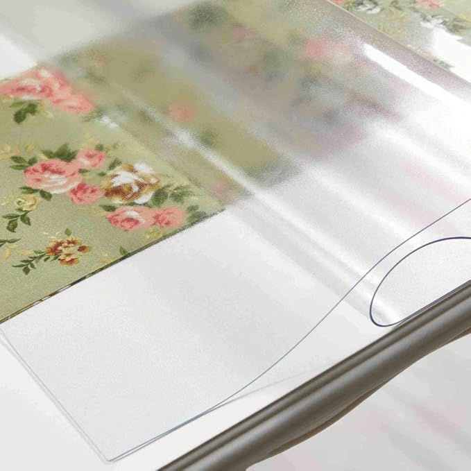 NECAUX Custom 28 x 67 Inch Frosted Table Cover Protector, 1.5mm Thick Plastic Waterproof Heavy Duty Desk Pad Mat Tablecloth Protector for Coffee Table Sofa Table Media Stand Countertop Dining Table