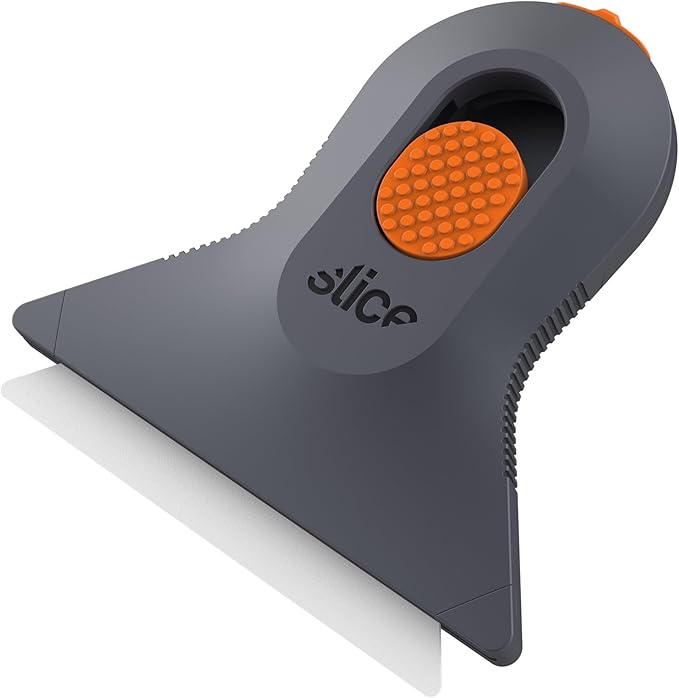 Slice 10594-CS Small Scraper, Ceramic Blade, Lasts 11x Longer Than Metal, Finger Friendly, Never Rusts, No Strain on Thumb or Hand, Blade Locks in Position, Compact Size, Left or Right Hand, 12 Pack