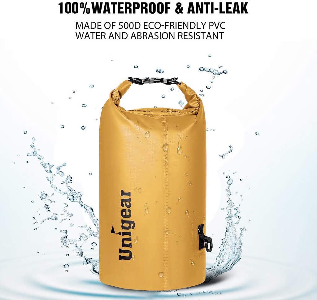 Unigear Dry Bag Waterproof, 2L/5L/10L/20L/30L/40L Floating and Lightweight Bags for Kayaking, Boating, Fishing, Swimming and Camping with Waterproof Phone Case
